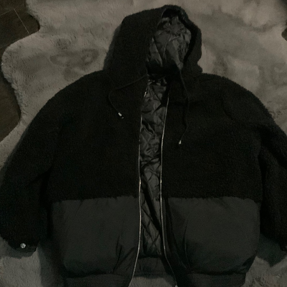 Boohoo sherpa bomber jacket